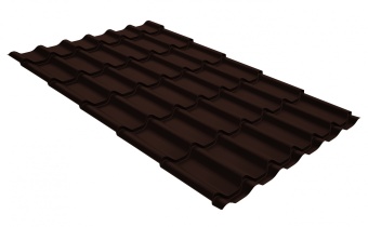 Металлочерепица классик Grand Line 0,5 GreenCoat Pural Matt RR 887 шоколадно-коричневый (RAL 8017 шоколад)