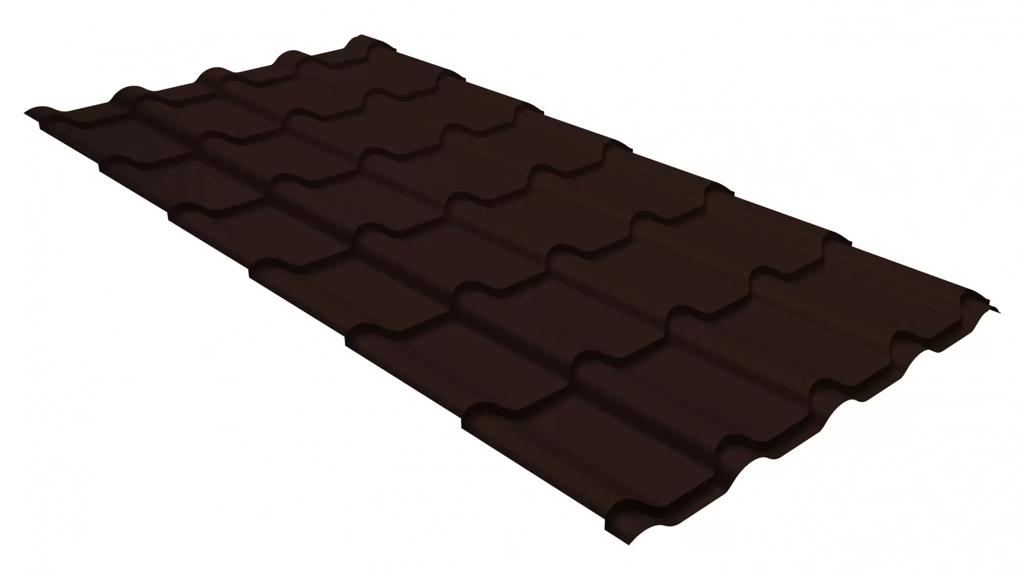 Металлочерепица камея Grand Line 0,5 GreenCoat Pural RR 887 шоколадно-коричневый (RAL 8017 шоколад)